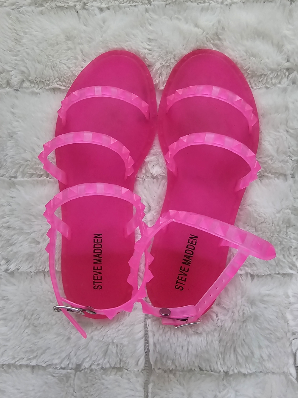 Steve Madden Kids Bright Hot Pink Jelly Sandals